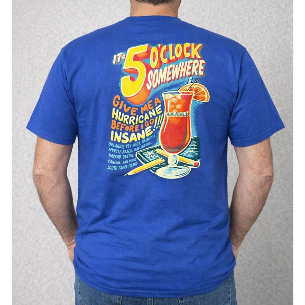 NWT Margaritaville Nassau Bahamas 5 OClock Somewhere T Shirt Blue Large